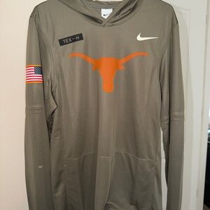 Nike Olive Hoodie with Orange Accents